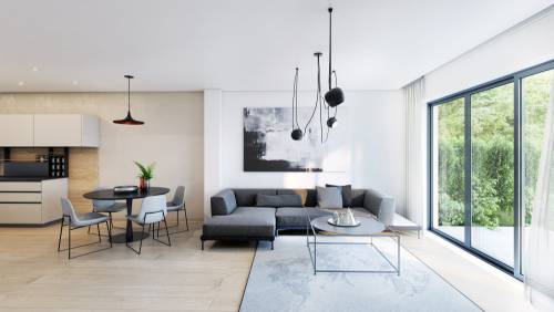 Vizualizace moderního obývacího pokoje